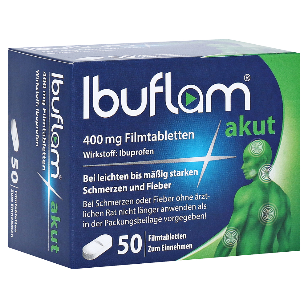 Ibuflam® akut 50 Stk.: 400 mg Ibupfrofen Schmerztabletten Filmtabletten 50 Stück