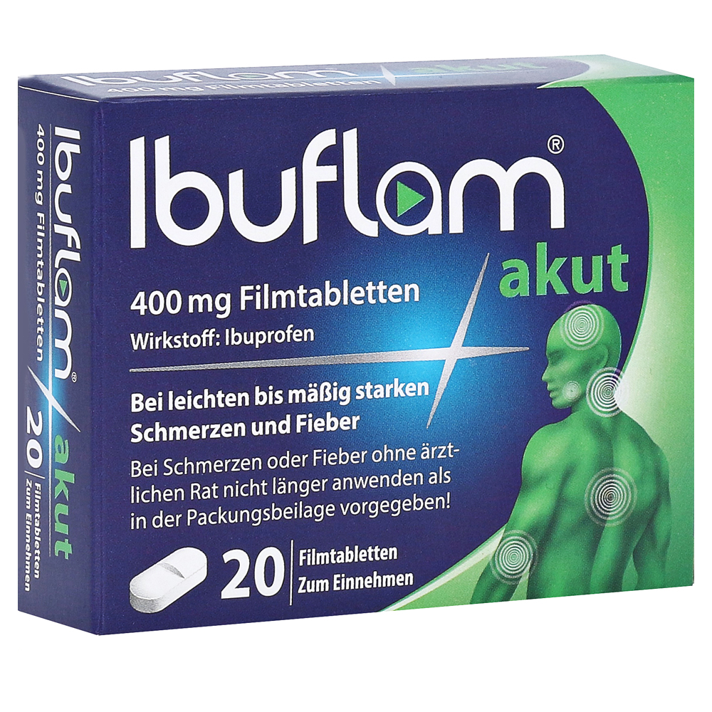 Ibuflam® akut 20 Stk.: 400 mg Ibupfrofen Schmerztabletten Filmtabletten 20 Stück