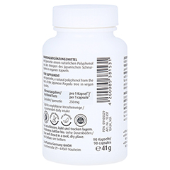 Quercetin Kapseln 250 mg 90 Stück - Rückseite