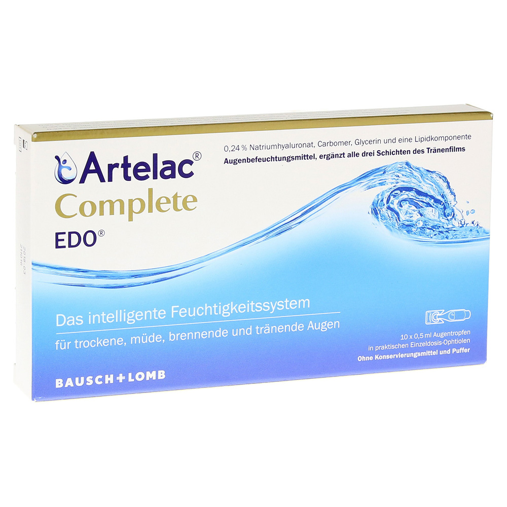 Artelac Complete EDO Augentropfen für trockene/ tränende Augen 10x0.5 Milliliter