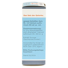 APOPET Schler-Salz Nr.12 Calcium sulf.D 6 vet. 12 Gramm - Rechte Seite