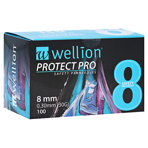 WELLION PROTECT PRO Safety Pen Needles 30 G 8 mm 100 Stck
