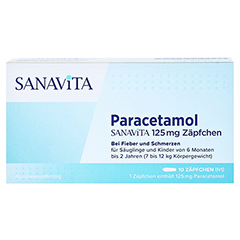 Paracetamol SANAVITA 125mg 10 Stck N1 - Vorderseite