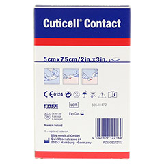 CUTICELL Contact 5x7,5 cm Verband 5 Stück - Rückseite