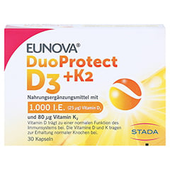 EUNOVA DuoProtect D3+K2 1000 I.E./80 g Kapseln 30 Stck - Vorderseite