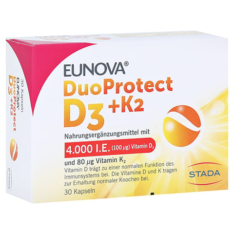 Eunova Duoprotect D3+k2 4000 I.E./80 µg Kapseln 30 Stück