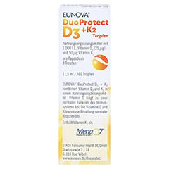 Eunova Duoprotect D3+k2 1000 I.E./50 g Tropfen 11.5 Milliliter - Rckseite