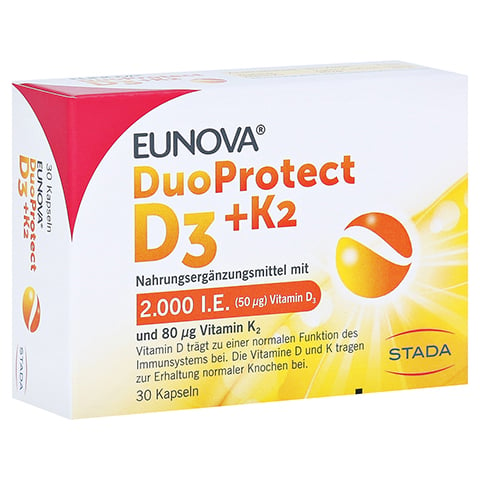 EUNOVA DuoProtect D3+K2 2000 I.E./80 g Kapseln 30 Stck