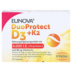Eunova Duoprotect D3+k2 4000 I.E./80 µg Kapseln 30 Stück - Vorderseite