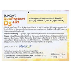 Eunova Duoprotect D3+k2 4000 I.E./80 µg Kapseln 30 Stück - Rückseite
