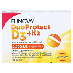 EUNOVA DuoProtect D3+K2 2000 I.E./80 g Kapseln 30 Stck - Vorderseite