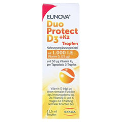 Eunova Duoprotect D3+k2 1000 I.E./50 g Tropfen 11.5 Milliliter - Vorderseite