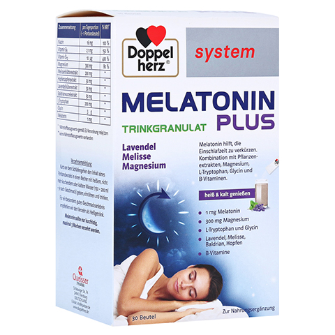 DOPPELHERZ Melatonin Plus Trinkgranulat system Btl 30 Stck