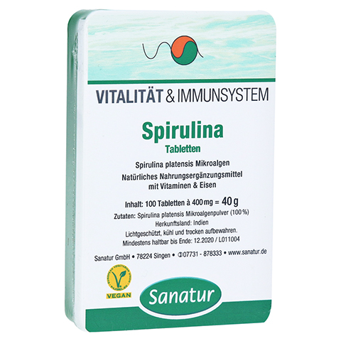 SPIRULINA MIKROALGEN 400 mg Sanatur Tabletten 100 Stck
