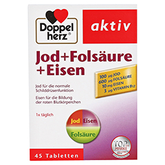 Doppelherz aktziv Jod + Folsure + Eisen Tabletten 45 Stck - Vorderseite