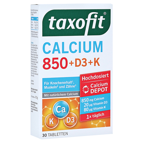 TAXOFIT Calcium 850+D3+K Depot Tabletten 30 Stück