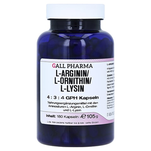 L-ARGININ/L-ORNITHIN/L-Lysin 4:3:4 GPH Kapseln 180 Stück