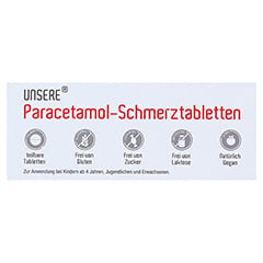 Unsere Paracetamol Schmerztabletten 20 Stck - Rckseite