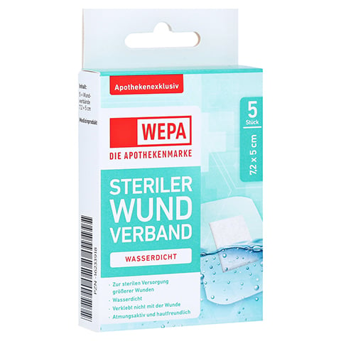 WEPA Wundverband wasserdicht 7,2x5 cm steril 5 Stück
