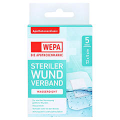 WEPA Wundverband wasserdicht 7,2x5 cm steril 5 Stück - Vorderseite