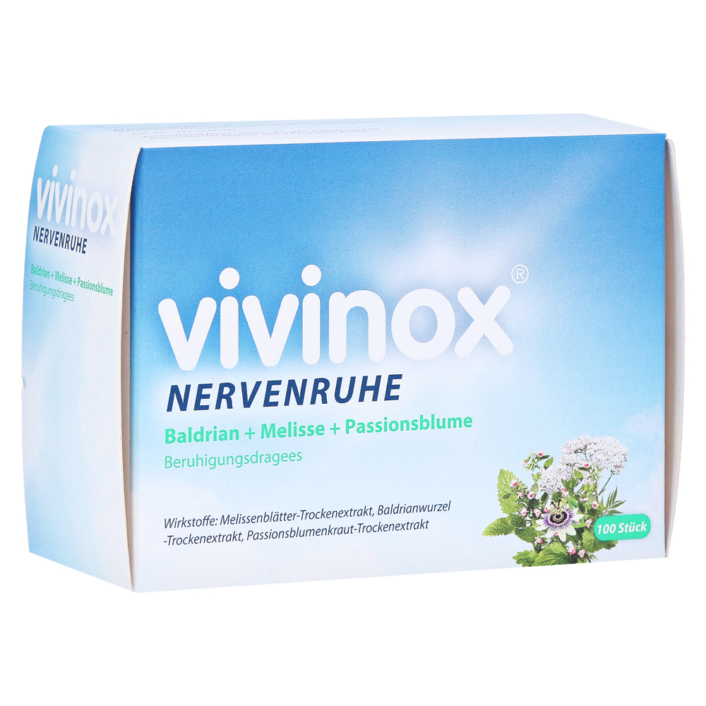 Vivinox Nervenruhe Beruhigungsdragees bei Unruhe und Einschlafstörungen Überzogene Tabletten 100 Stück