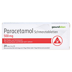 Paracetamol Schmerztabletten 500mg 20 Stck N2 - Vorderseite