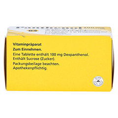 PANTHENOL 100 mg Jenapharm Tabletten 20 Stück N1 - Oberseite