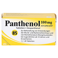 PANTHENOL 100 mg Jenapharm Tabletten 20 Stück N1 - Vorderseite
