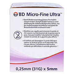 BD MICRO-FINE ULTRA Pen-Nadeln 0,25x5 mm 100 Stck - Rechte Seite