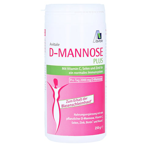 D-mannose Plus 2000mg mit Vitaminen und Mineralstoffen Pulver 250 Gramm