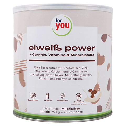 FOR YOU eiweiß power Milchkaffee Pulver 750 Gramm