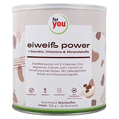 FOR YOU eiweiß power Milchkaffee Pulver 750 Gramm