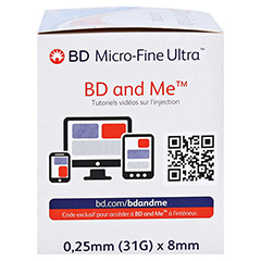BD MICRO-FINE ULTRA Pen-Nadeln 0,25x8 mm 31 G 100 Stck - Rechte Seite