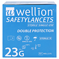 WELLION Safetylancets 23 G Sicherheitseinmallanz. 200 Stck - Rechte Seite