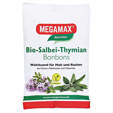 MEGAMAX Bio Salbei-Thymian Bonbons 85 Gramm