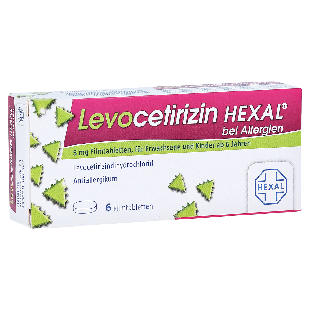 Levocetirizin HEXAL bei Allergien 5mg Filmtabletten 6 Stück