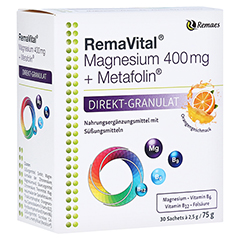REMAVITAL Magnesium 400 mg+Metafolin Granulat 30x2.5 Gramm