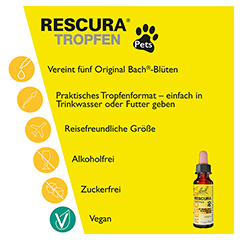 BACHBLÜTEN Original Rescura Pets Tro.alk.frei vet. 10 Milliliter - Info 1