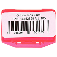 ORTHOWACHS f.Zahnspangen Gum-Geschmack 1 Stück - Rückseite