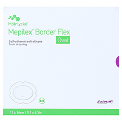 MEPILEX Border Flex Schaumverb.haft.13x16 cm oval 5 Stck - Vorderseite