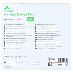 MEPILEX Border Flex Schaumverb.haft.13x16 cm oval 5 Stck - Rckseite