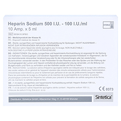 HEPARIN SODIUM 500 I.U. - 100 I.U./ml Ampullen 10x5 Milliliter - Vorderseite