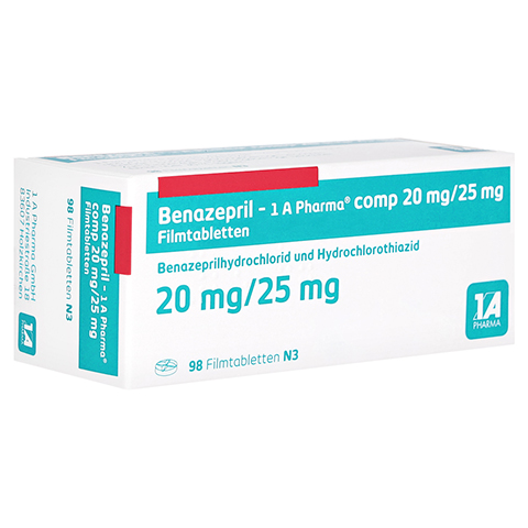 Benazepril-1A Pharma comp 20mg/25mg 98 Stck N3