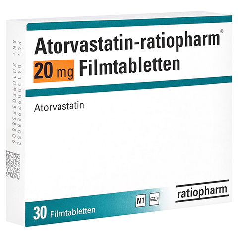 Atorvastatin-ratiopharm 20mg 30 Stck N1