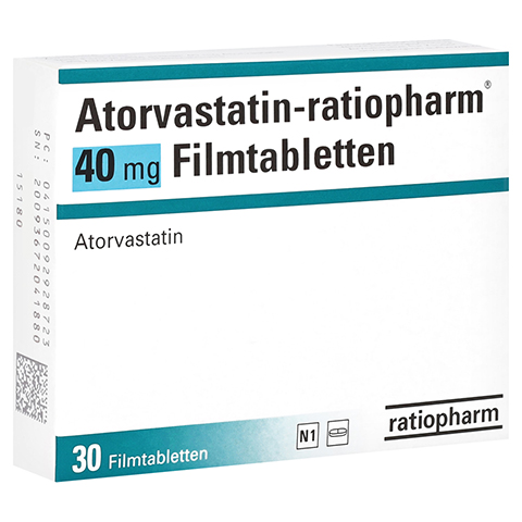 Atorvastatin-ratiopharm 40mg 30 Stck N1