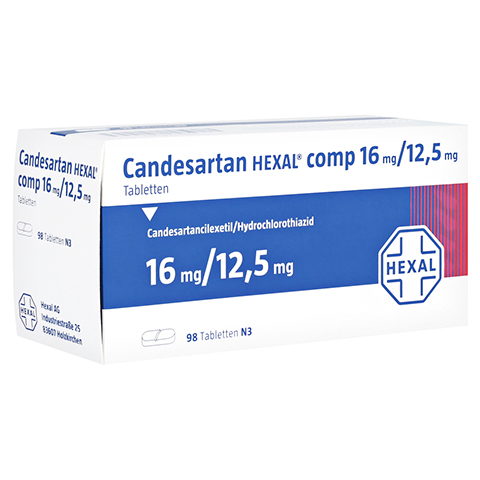 Candesartan HEXAL comp 16mg/12,5mg 98 Stck N3