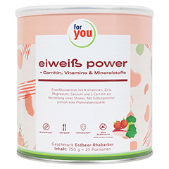 FOR YOU eiwei power Erdbeere Pulver 750 Gramm