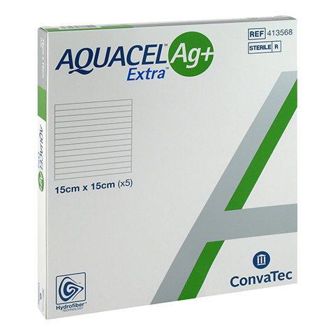 AQUACEL Ag+ Extra 15x15 cm Kompressen 5 Stück