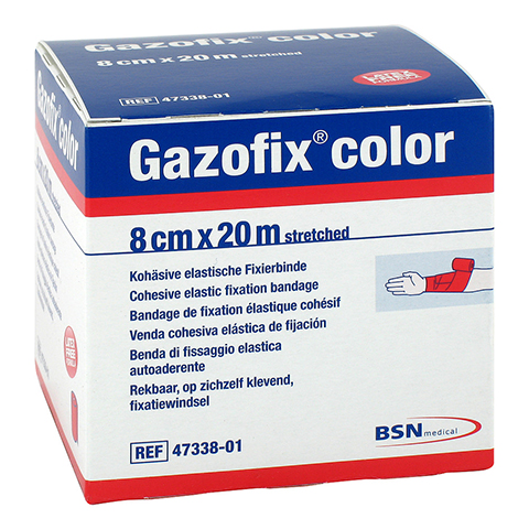 GAZOFIX color Fixierbinde kohsiv 8 cmx20 m pink 1 Stck