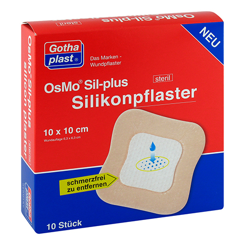 OSMO SIL-plus Silikonpflaster 10x10 cm steril 10 Stck